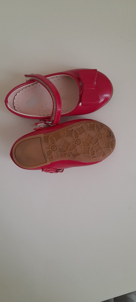 Kız Çocuk Kırmızı Fiyonk Detaylı Babet - Görsel 2