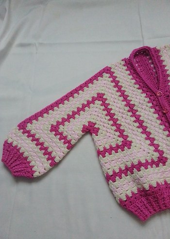 Kız Çocuk Bohem Örgü Hırka - Görsel 3