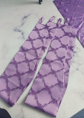 Parlak Mor Desenli fon perde kumaşı - Görsel 7