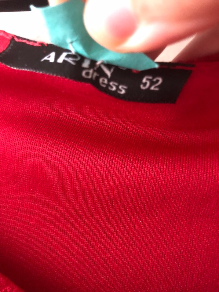 Kırmızı V Yaka Midi Elbise - Görsel 4