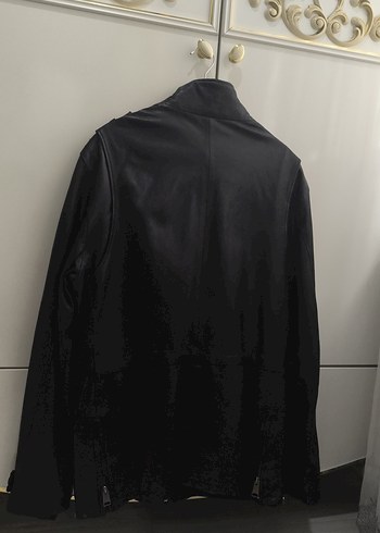 Siyah Deri Kemerli Erkek Ceket - Görsel 3