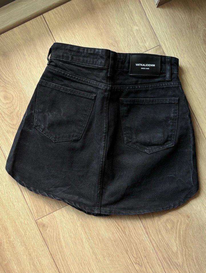 VATKALI SİYAH  DENİM ETEK - Görsel 5