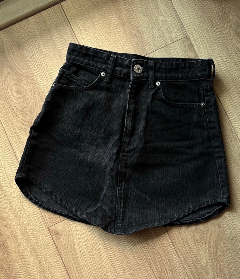 VATKALI SİYAH  DENİM ETEK - Görsel 3