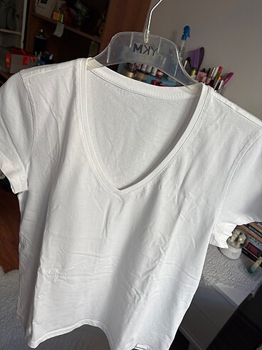 m Beden beyaz Renk White and simple organik basic tshirt