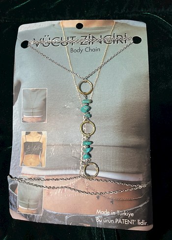 Gold Zincir Detaylı Kadın Vücut Zinciri - Görsel 2