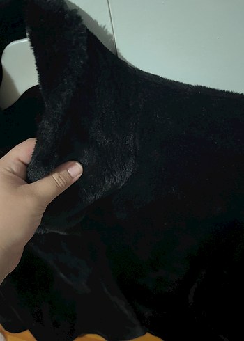 Siyah Kürk Midi Kadın Kaban - Görsel 3