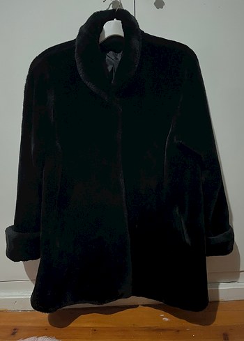 Siyah Kürk Midi Kadın Kaban - Görsel 2