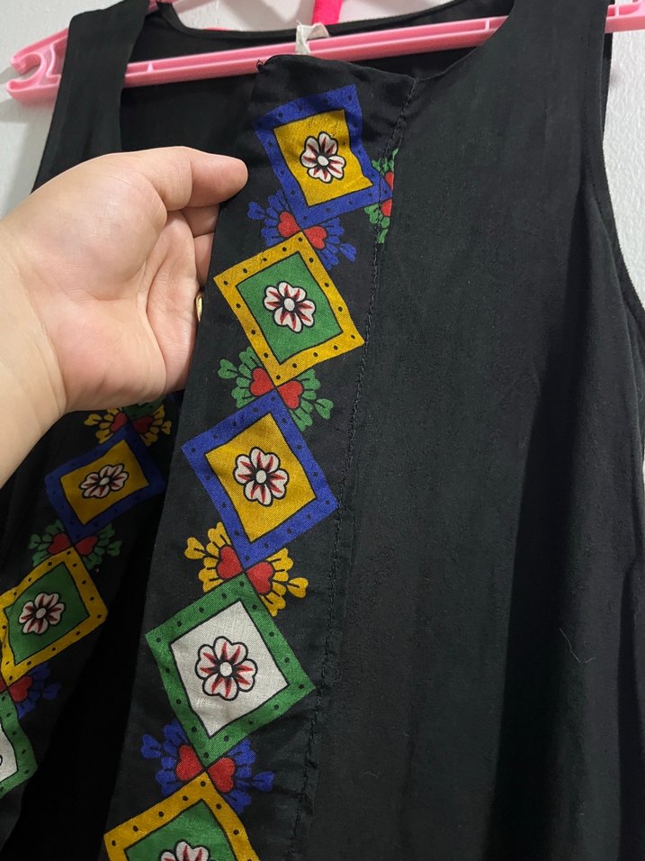 Uzun Siyah Bohem Yelek - Görsel 2