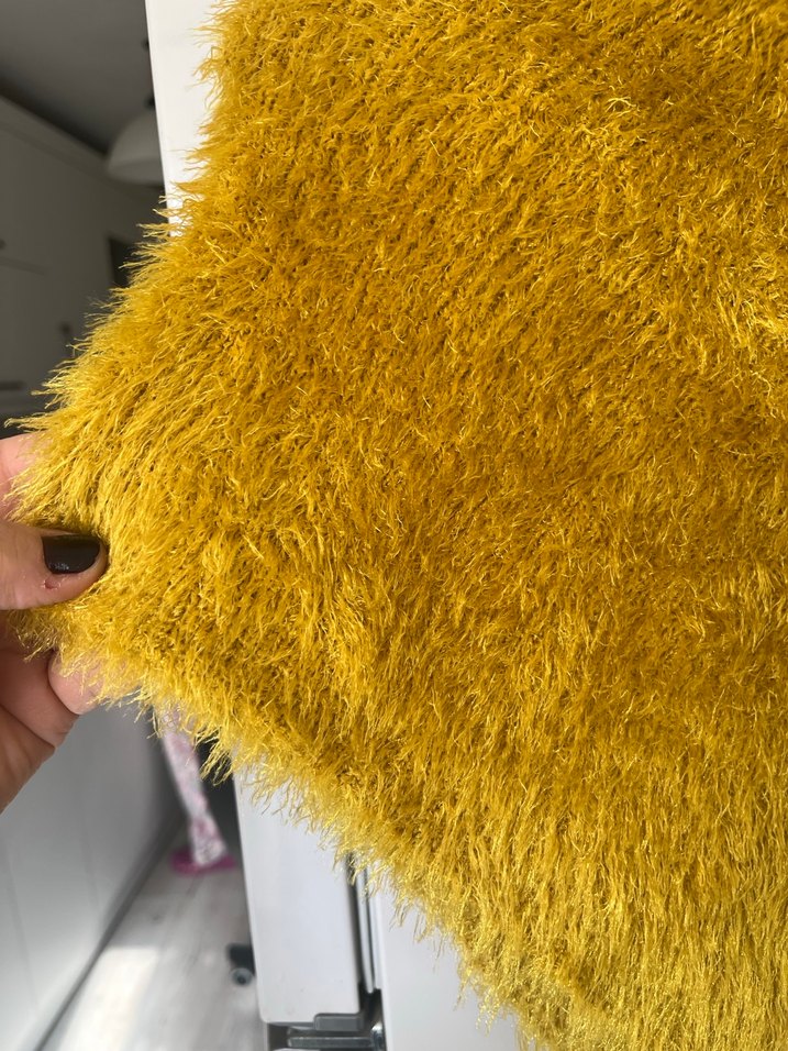 Bohem Tarz Sarı Tüylü Kadın Şal - Görsel 5