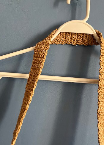 Örme astarlı çanta hasır çanta - Görsel 4