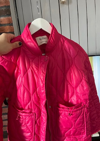 Pembe Fermuarlı Kadın Mont - Görsel 7