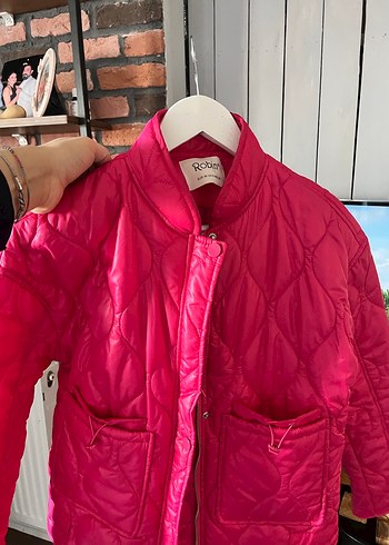 Pembe Fermuarlı Kadın Mont - Görsel 8