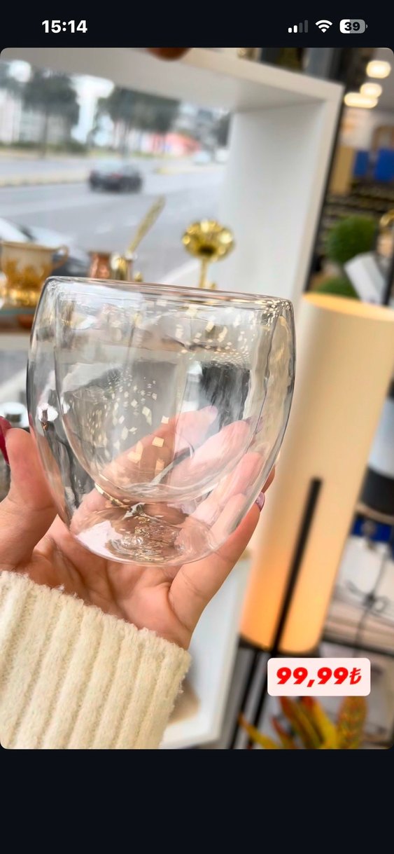 Şeffaf Çift Katmanlı Cam Bardak - Görsel 2