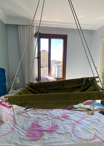 Beden yeşil Renk Yeşil Bebek Hamak Beşiği