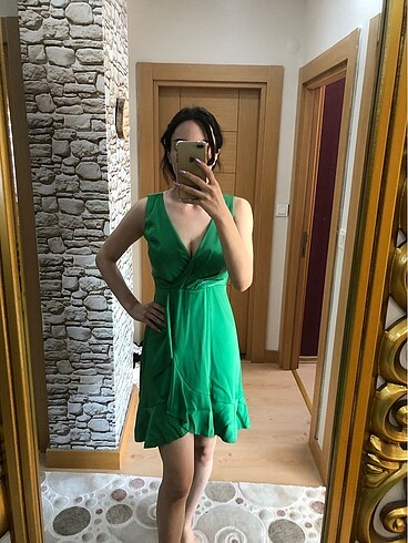 Zara Yeşil Özel gün elbisesi