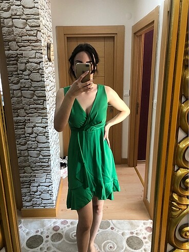 s Beden Yeşil Özel gün elbisesi