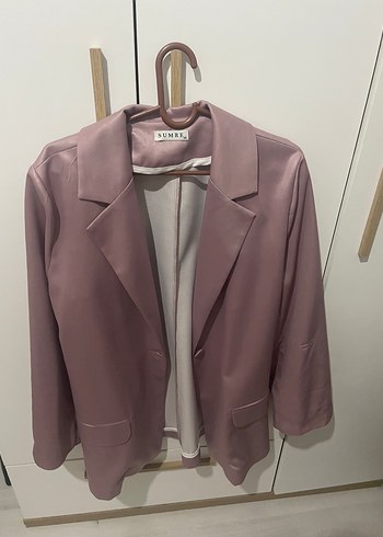 38 Beden Pembe Notch Yaka Kadın Blazer Ceket