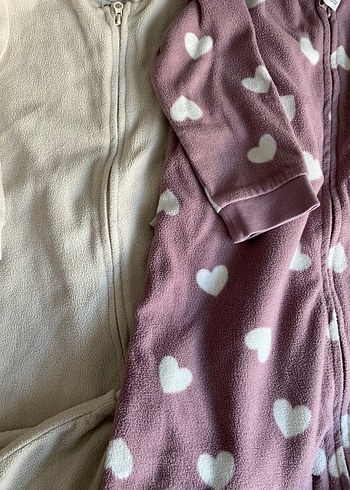 Kız Çocuk Pastel Renkli Fermuarlı Polar Pijama - Görsel 2