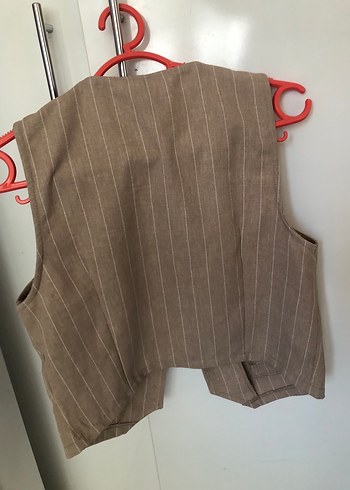 xs Beden Düğmeli Bej Kadın Yelek