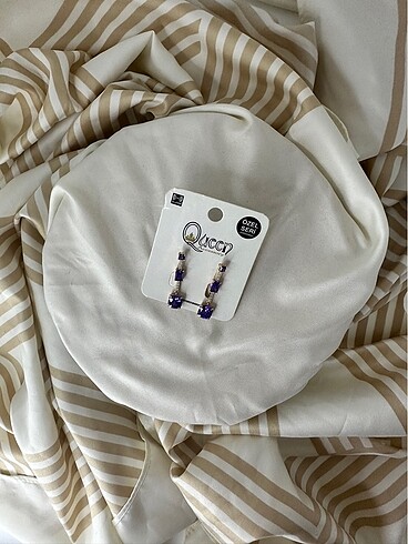 Özel tasarım küpe hiç kullanılmadı mor taşli ???? - Görsel 2