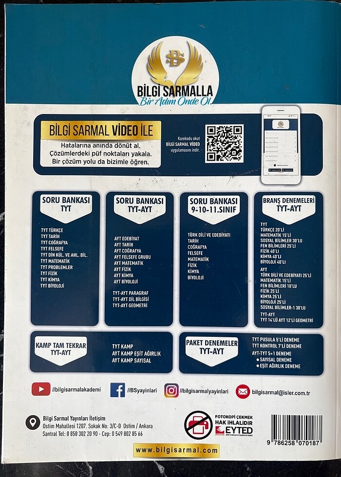 Bilgi Sarmal Ayt Matematik Soru Bankası - Görsel 2