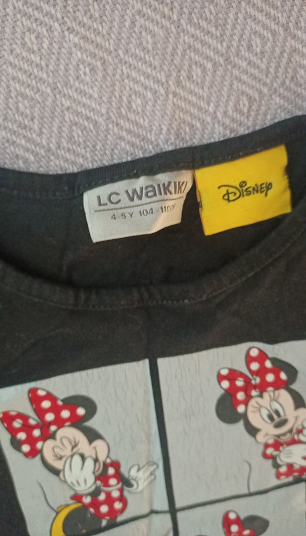 Kız Çocuk Siyah Uzun Kollu Baskılı Tişört - Görsel 2