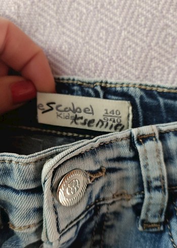 Dantel Detaylı Mavi Mini Kot Etek - Görsel 3