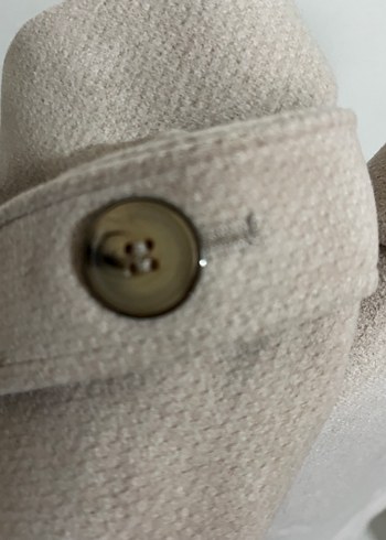 Bej Kadın Uzun Keten Trençkot - Görsel 4