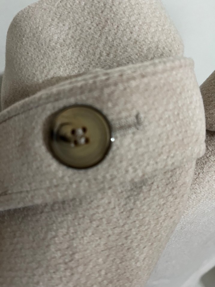 Bej Kadın Uzun Keten Trençkot - Görsel 4