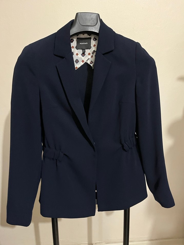 Düğmeli Lacivert  Kadın Ceket - Görsel 2