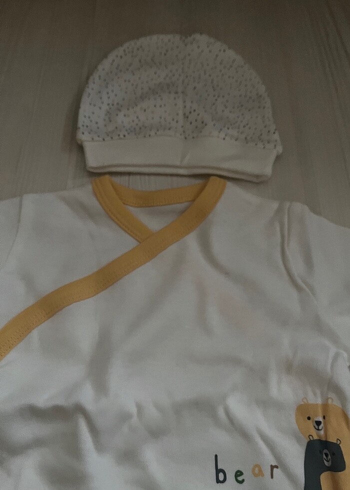 Erkek bebek şapkalı alt üst takım/hastane çıkışı - Görsel 3