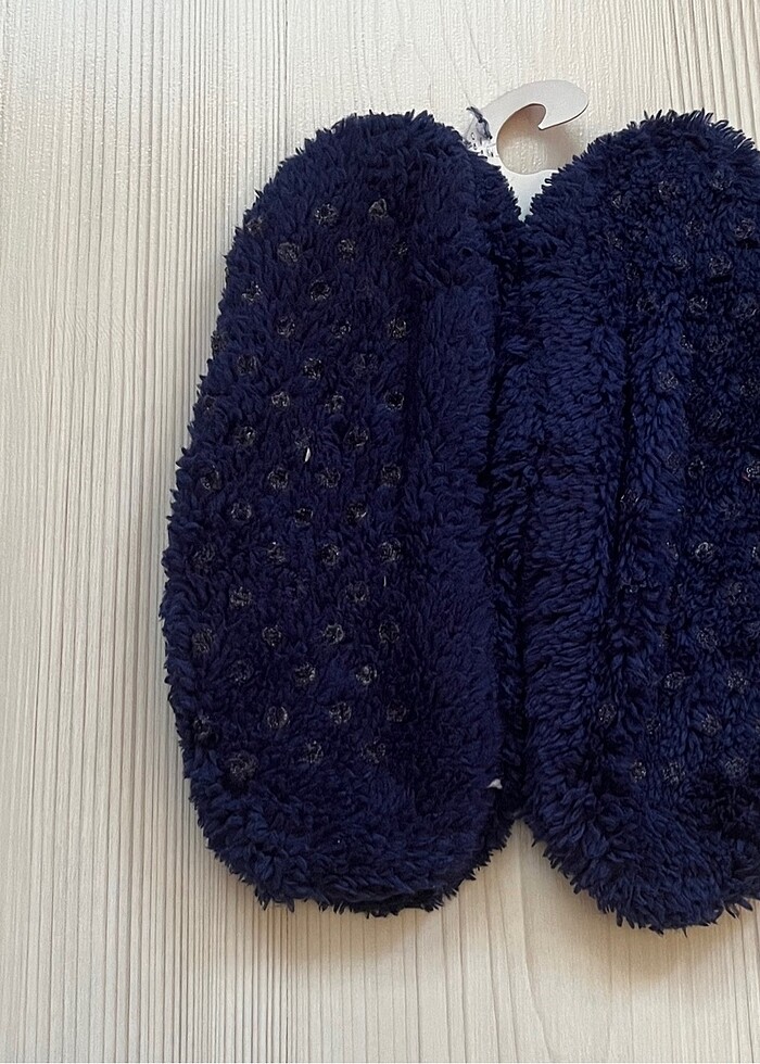 Kaymaz tabanlı peluş babet çorap patik - Görsel 2