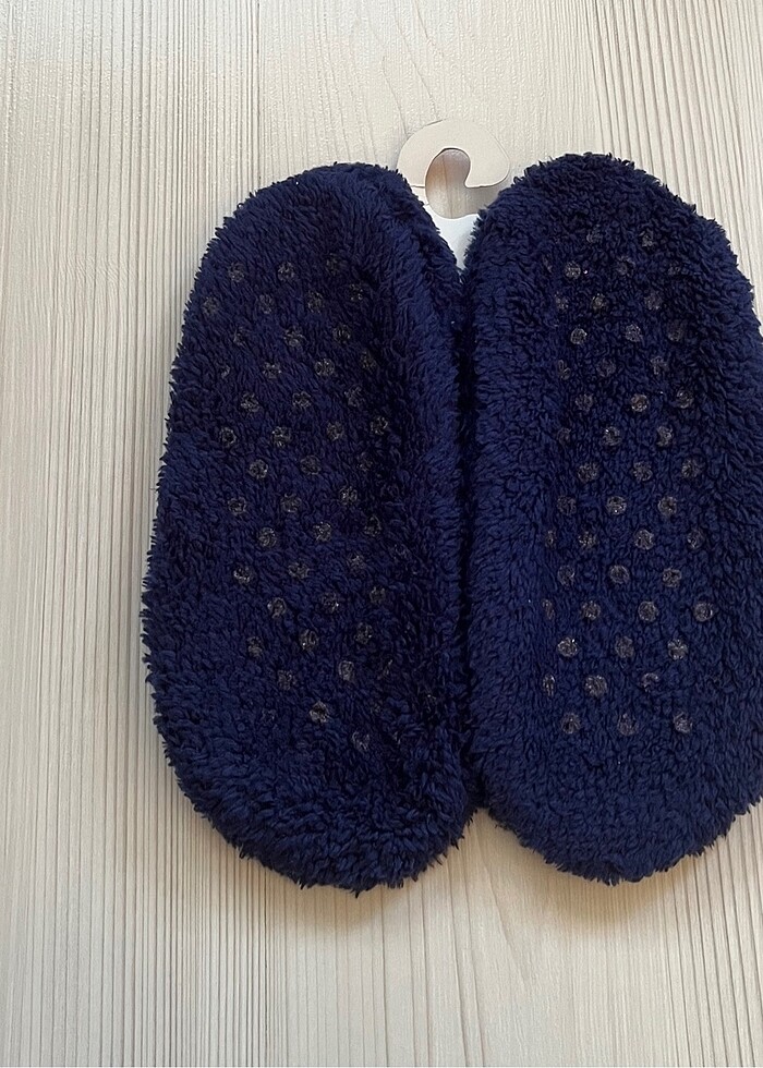 Kaymaz tabanlı peluş babet çorap patik - Görsel 2