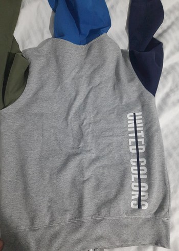 benetton colorblock Kapüşonlu Fermuarlı Erkek Sweatshirt - Görsel 2