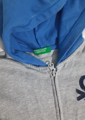 benetton colorblock Kapüşonlu Fermuarlı Erkek Sweatshirt - Görsel 4