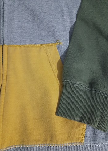 benetton colorblock Kapüşonlu Fermuarlı Erkek Sweatshirt - Görsel 3