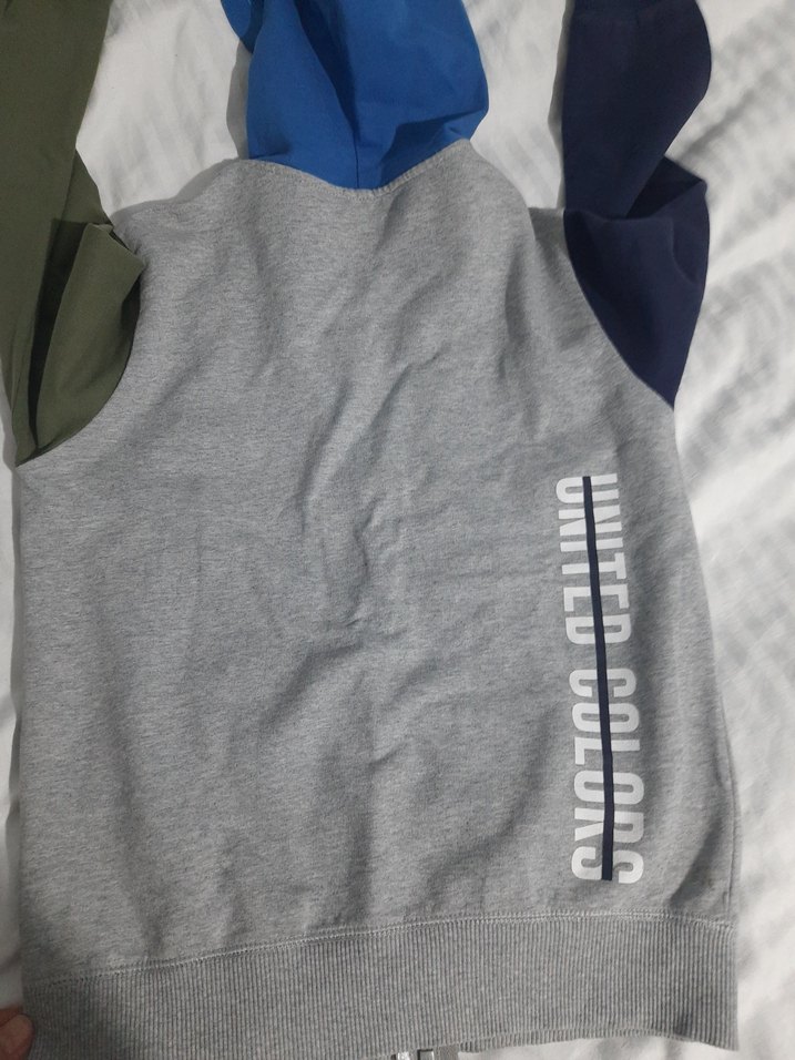 benetton colorblock Kapüşonlu Fermuarlı Erkek Sweatshirt - Görsel 2