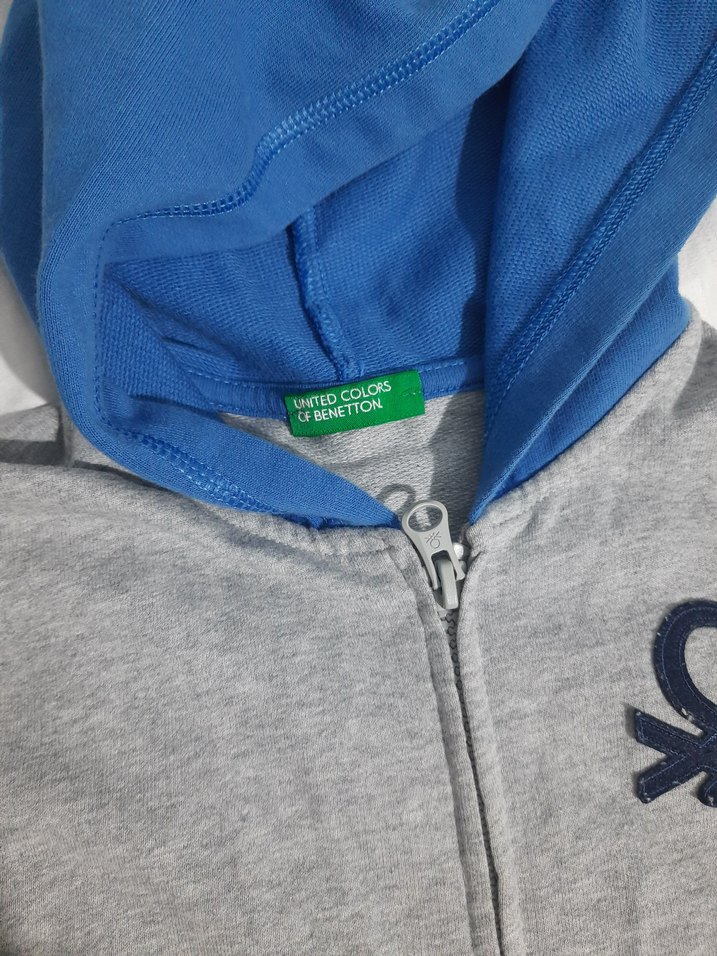 benetton colorblock Kapüşonlu Fermuarlı Erkek Sweatshirt - Görsel 4