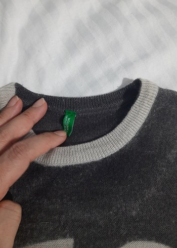 benetton Erkek cocuk Gri eskitme triko - Görsel 3