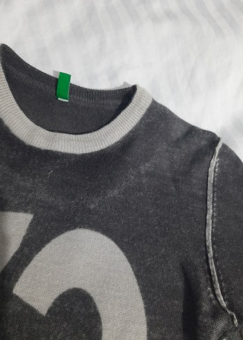 benetton Erkek cocuk Gri eskitme triko - Görsel 2