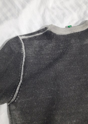 benetton Erkek cocuk Gri eskitme triko - Görsel 4