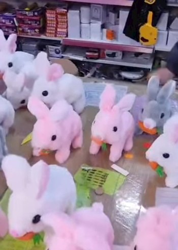 Pastel Pembe Peluş Tavşan Oyuncak