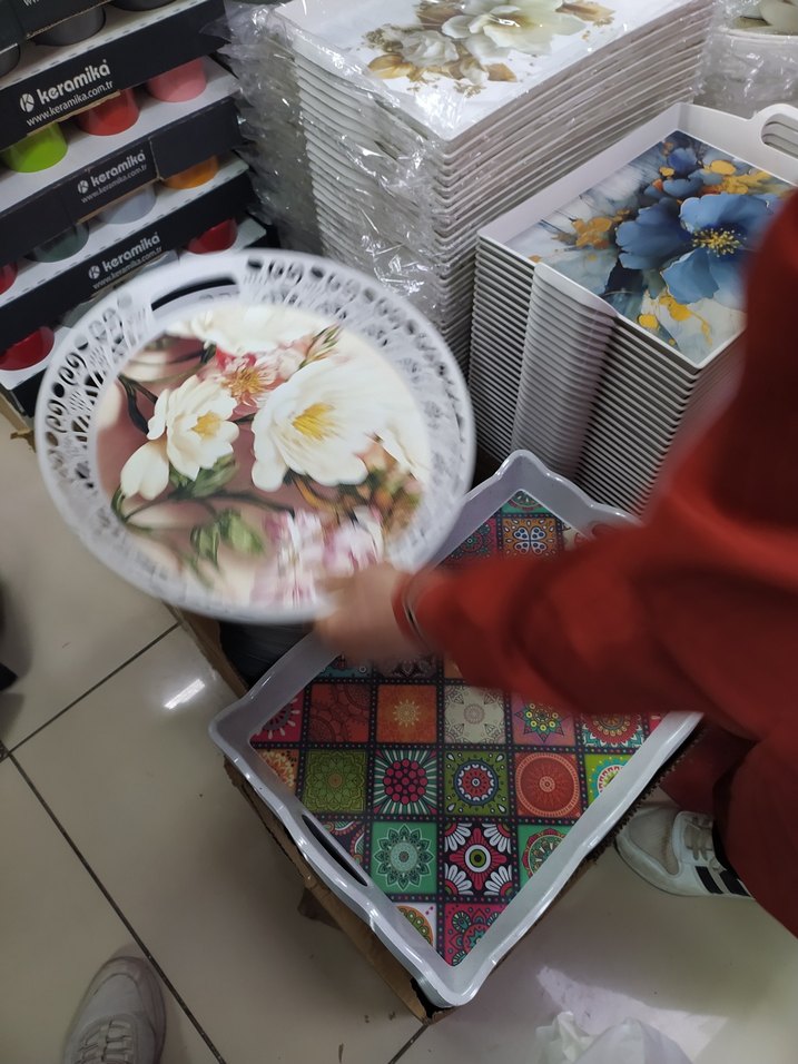 Renkli Bohem Desenli Servis Tepsisi - Görsel 4