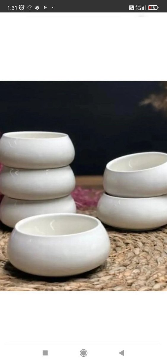 Beyaz Modern Tasarımlı bombeli kase - Görsel 2