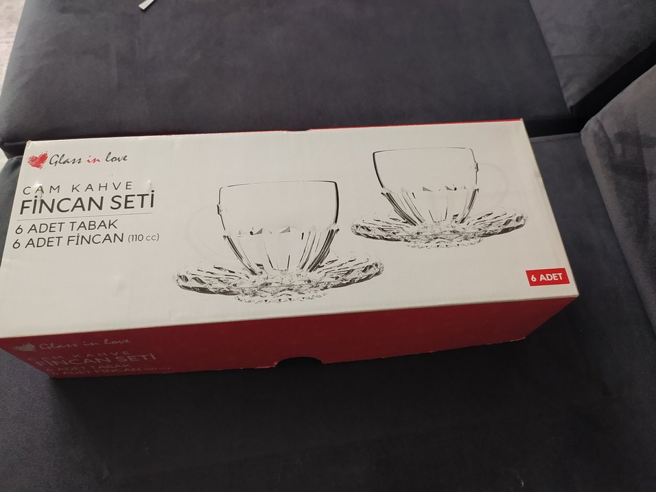 Cam Kahve Fincan Seti ve Tabak - Görsel 2