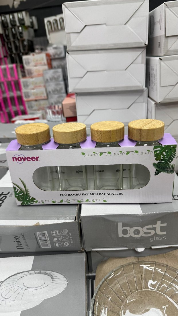 Bambu Kapaklı 4'lü Baharatlık Seti - Görsel 2