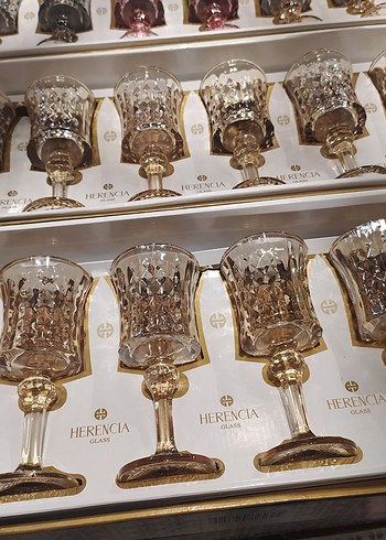 Altın Renkli Kristal Kadehler Seti - Görsel 2