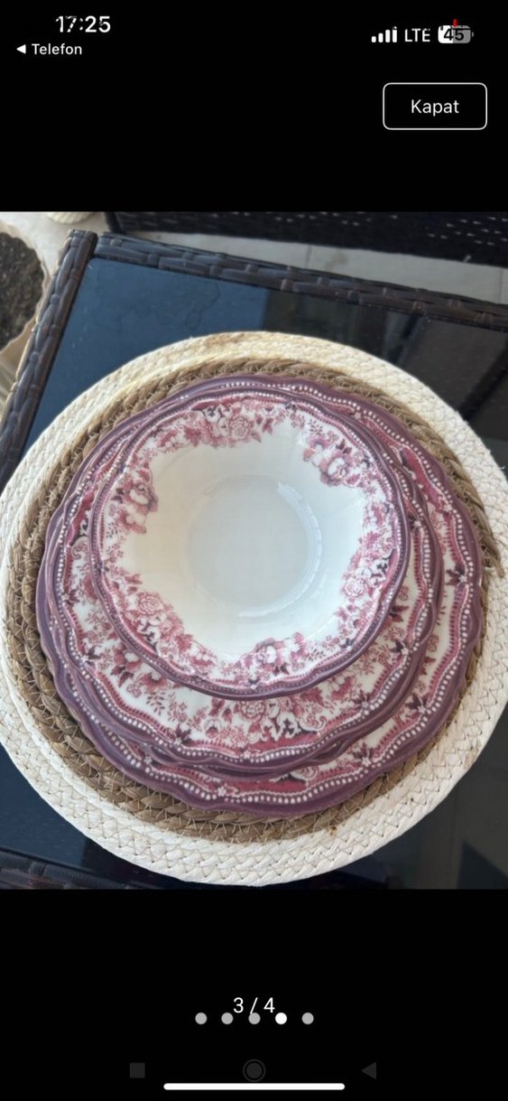 24 Parça Çok Renkli Porselen Yemek Takımı - Görsel 4