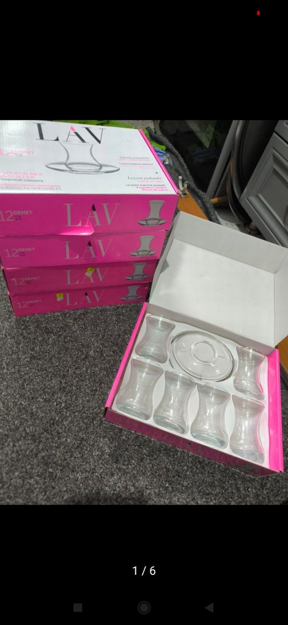 6'lı İnce Cam Çay Bardağı Seti ve Tabak - Görsel 4