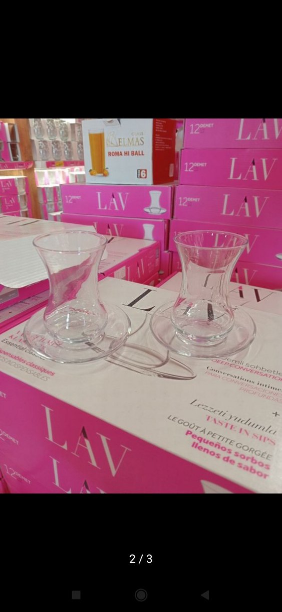 6'lı İnce Cam Çay Bardağı Seti ve Tabak - Görsel 2